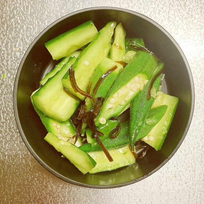 さっぱり!きゅうりとオクラの塩昆布和え